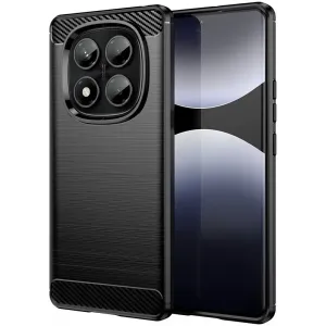 Coque arrière en silicone Phonesta Carbon pour Xiaomi Redmi Note 14 Pro 4G - Noir