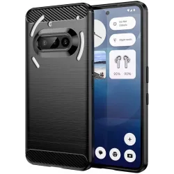 Coque arrière en silicone Phonesta Carbon pour Nothing Phone (3a) - Noir