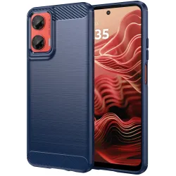 Coque arrière en silicone Phonesta Carbon pour Motorola Moto G35 - Bleu