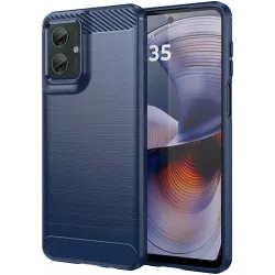Coque arrière en silicone Phonesta Carbon pour Motorola Moto G55 - Bleu
