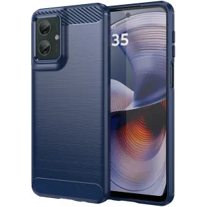 Coque arrière en silicone Phonesta Carbon pour Motorola Moto G55 - Bleu