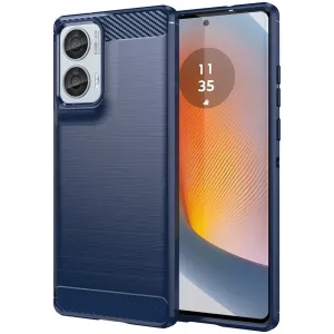 Coque arrière en silicone Phonesta Carbon pour Motorola Edge 50 Fusion - Bleu