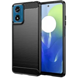 Coque arrière en silicone Phonesta Carbon pour Motorola Moto G04 / G04s / G24 / G24 Power / E14 - Noir