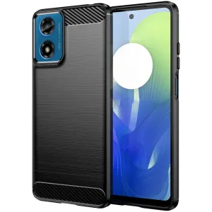 Coque arrière en silicone Phonesta Carbon pour Motorola Moto G04 / G04s / G24 / G24 Power / E14 - Noir