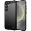 Coque arrière en silicone Phonesta Carbon pour Samsung Galaxy S25 Plus/S24 Plus - Noir