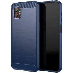 Coque arrière en silicone Phonesta Carbon pour Samsung Galaxy Xcover 7 Pro - Bleu