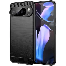 Coque arrière en silicone Phonesta Carbon pour Google Pixel 10 Pro XL - Noir