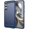 Coque arrière en silicone Phonesta Carbon pour Samsung Galaxy S25 FE - Bleu 0