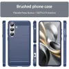 Coque arrière en silicone Phonesta Carbon pour Samsung Galaxy S25 FE - Bleu 1