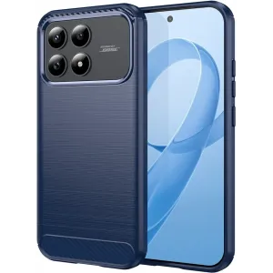 Coque arrière en silicone Phonesta Carbon pour Xiaomi Poco F8 Pro - Bleu