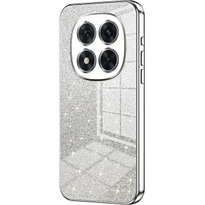 Coque arrière en silicone Phonesta Crystal Sparkle pour Xiaomi Redmi Note 14 Pro 5G / Xiaomi Poco X7 - Argent