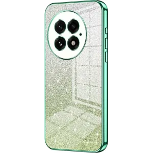Coque arrière en silicone Phonesta Crystal Sparkle pour OnePlus 13 - Vert