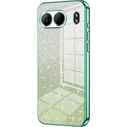 Coque arrière en silicone Phonesta Crystal Sparkle pour OnePlus Nord 4 - Vert