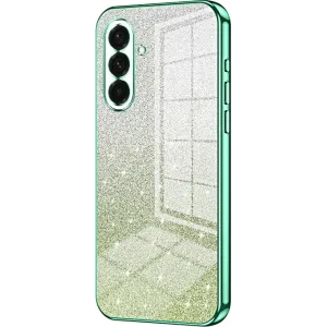 Coque arrière en silicone Phonesta Crystal Sparkle pour Samsung Galaxy A36 - Vert