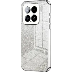 Coque arrière en silicone Phonesta Crystal Sparkle pour Xiaomi 15 - Argent