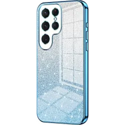 Coque arrière en silicone Phonesta Crystal Sparkle pour Samsung Galaxy S25 Ultra - Bleu