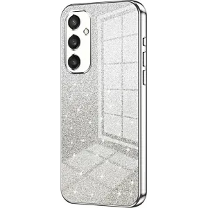 Coque arrière en silicone Phonesta Crystal Sparkle pour Samsung Galaxy S25 - Argent