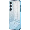 Coque arrière en silicone Phonesta Crystal Sparkle pour Samsung Galaxy S25 Plus - Bleu