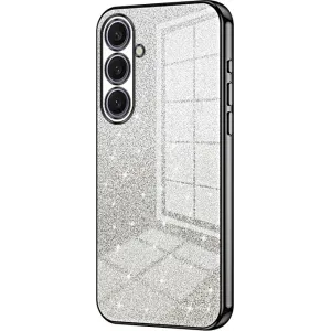 Coque arrière en silicone Phonesta Crystal Sparkle pour Samsung Galaxy S25 Plus - Noir