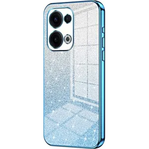 Coque arrière en silicone Phonesta Crystal Sparkle pour Oppo Reno13 - Bleu