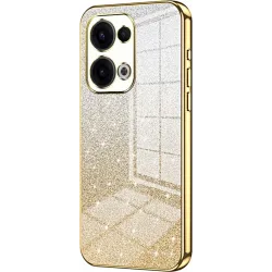 Coque arrière en silicone Phonesta Crystal Sparkle pour Oppo Reno13 - Or