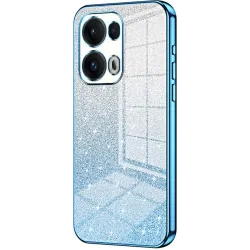 Coque arrière en silicone Phonesta Crystal Sparkle pour Oppo Reno13 Pro - Bleu