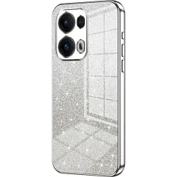Coque arrière en silicone Phonesta Crystal Sparkle pour Oppo Reno13 Pro - Argent