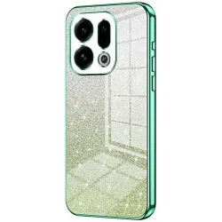 Coque arrière en silicone Phonesta Crystal Sparkle pour Oppo Find X9 - Vert