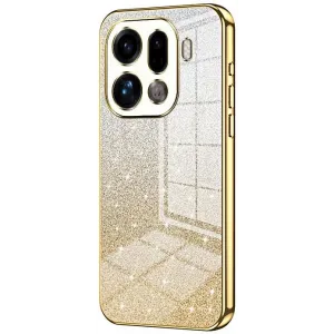 Coque arrière en silicone Phonesta Crystal Sparkle pour Oppo Find X9 Pro - Or