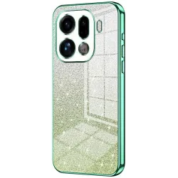 Coque arrière en silicone Phonesta Crystal Sparkle pour Oppo Find X9 Pro - Vert