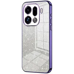 Coque arrière en silicone Phonesta Crystal Sparkle pour Oppo Find X9 Pro - Violet