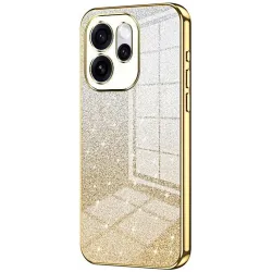 Coque arrière en silicone Phonesta Crystal Sparkle pour Oppo Reno15 - Or