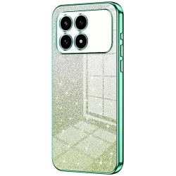 Coque arrière en silicone Phonesta Crystal Sparkle pour Xiaomi Poco F8 Pro - Vert