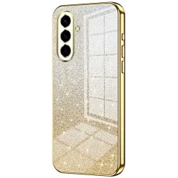 Coque arrière en silicone Phonesta Crystal Sparkle pour Samsung Galaxy A57 - Or