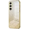 Coque arrière en silicone Phonesta Crystal Sparkle pour Samsung Galaxy S25 FE - Or