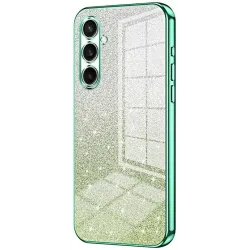 Coque arrière en silicone Phonesta Crystal Sparkle pour Samsung Galaxy S25 FE - Vert