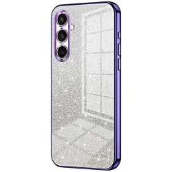 Coque arrière en silicone Phonesta Crystal Sparkle pour Samsung Galaxy S25 FE - Violet