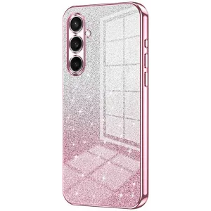 Coque arrière en silicone Phonesta Crystal Sparkle pour Samsung Galaxy S25 FE - Rose