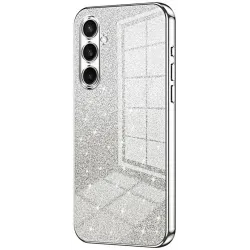 Coque arrière en silicone Phonesta Crystal Sparkle pour Samsung Galaxy S25 FE - Argent