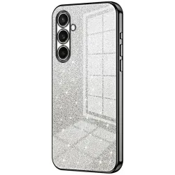 Coque arrière en silicone Phonesta Crystal Sparkle pour Samsung Galaxy S25 FE - Noir