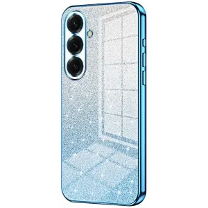 Coque arrière en silicone Phonesta Crystal Sparkle pour Samsung Galaxy S26 Plus - Bleu