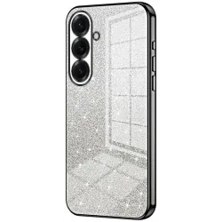 Coque arrière en silicone Phonesta Crystal Sparkle pour Samsung Galaxy S26 Plus - Noir