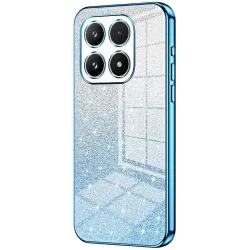 Coque arrière en silicone Phonesta Crystal Sparkle pour Xiaomi 17 - Bleu