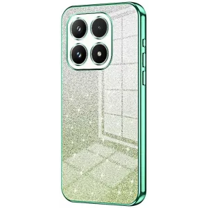 Coque arrière en silicone Phonesta Crystal Sparkle pour Xiaomi 17 - Vert