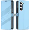 Coque portefeuille Phonesta Embossed Lines pour Samsung Galaxy Z Fold 6 - Bleu clair