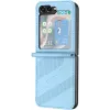 Coque arrière Phonesta Embossed Lines pour Samsung Galaxy Z Flip 7 FE / Z Flip 6 - Bleu clair