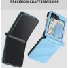 Coque arrière Phonesta Embossed Lines pour Samsung Galaxy Z Flip 7 FE / Z Flip 6 - Bleu clair 5