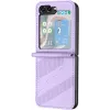 Coque arrière Phonesta Embossed Lines pour Samsung Galaxy Z Flip 7 FE / Z Flip 6 - Violet