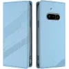 Coque portefeuille Phonesta Embossed Lines pour Nothing Phone (3a) - Bleu clair