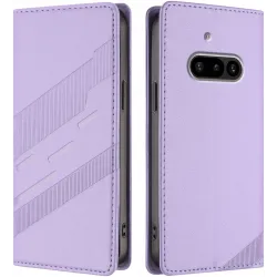 Coque portefeuille Phonesta Embossed Lines pour Nothing Phone (3a) - Violet